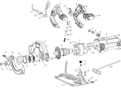 Default Diagram and Parts List for CS1004-AR Type 1 Black and Decker Circular Saw